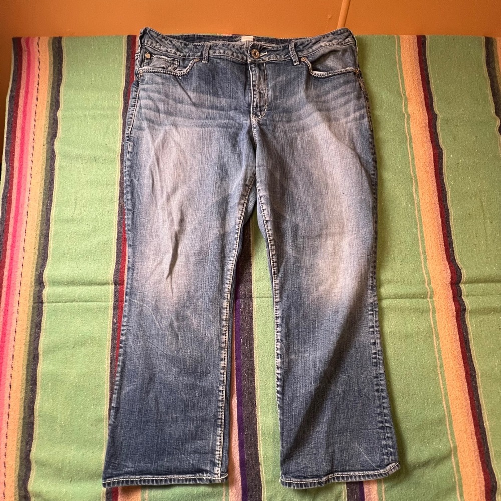 Silver Jeans Suki Capri Womens 20 Blue Mid Rise Stretch Denim Cropped Pants